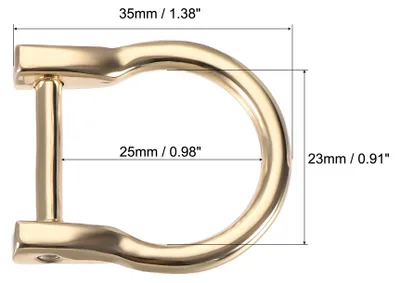 Produktbild von 2 Stš¹ck 23mm (0,91") U-Form Hufeisen D-Ringe Einschraubsch?kel Schnalle fš¹r DIY Handwerk Golden Farbton