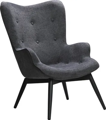 Produktbild von SalesFever Polstersessel Strukturstoff | Gestell Metall schwarz pulverbeschichtet | B 80 x T 99 x H 92 cm | dunkelgrau