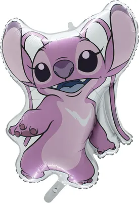 Zdjęcie produktu dla Balon foliowy na patyk, Angel, Stitch, Disney, 35cm