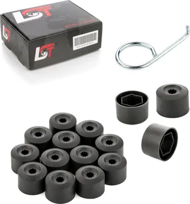 Produktbild von 15x Radschrauben Kappen Radschraubenkappen Set 17mm schwarz für VW SEAT SKODA
