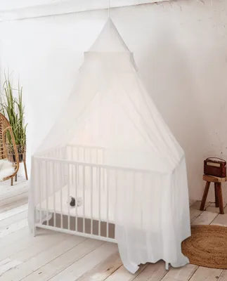 Produktbild von Deconet Bambusstoff Baby-Moskitonetz Castle – oberer Rahmen 40 x 40 cm/800 cm Umfang WEISS – Baby