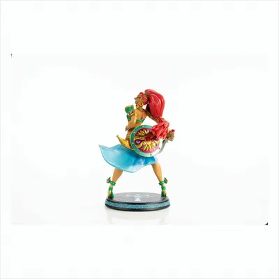 A figurine of Urbosa from The Legend of Zelda: Breath of the Wild, shown from the back on a white background.