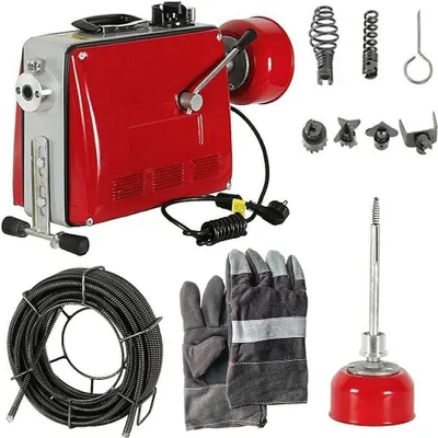 Produktbild von Rohrreinigungsmaschine Rohrreiniger 500W 16mm Abflussreiniger Zubehör Spirale