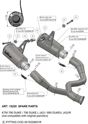 Produktbild von Auspuffhalterung LeoVince Auspuff-Ersatzteil Schrauben Haltesatz für KTM 790 Bj. 2018