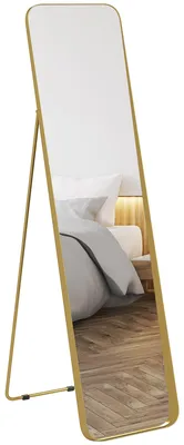 Produktbild von HOMCOM Ganzkörperspiegel 160 x 40cm Gewölbter Standspiegel mit Bruchsichere Glas