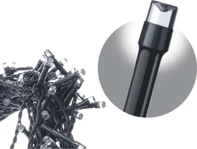Produktbild von EMOS LED-Eisregen Lichterkette, 3,6m + 5m Zuleitung, 200 LEDs, 8 Lichtmodi, Netzteil, IP44 für Innen und Außen, Kaltweiß, D4CC01