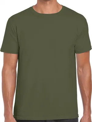 Produktbild von Gildan 64000 | Softstyle Herren T-Shirt modischer Kragen - Farbe: Military Green - Größe: XL