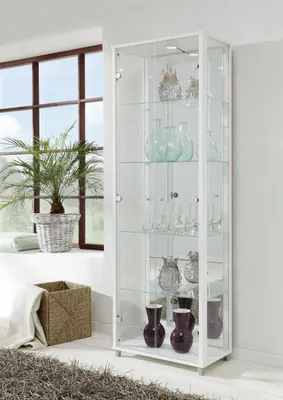 Produktbild von Vitrine Glasvitrine Standvitrine Vitrinenschrank "Berlin V" Weiß