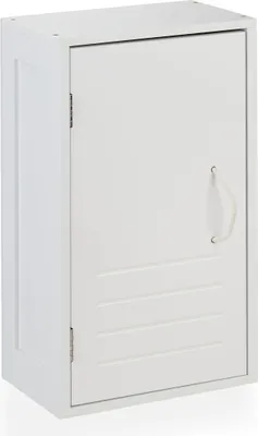Produktbild von Relaxdays Hängeschrank Bad, verstellbare Ablage, Magnetverschluss, HxBxT: 50 x 30 x 18,5 cm, schmaler Wandschrank, weiß