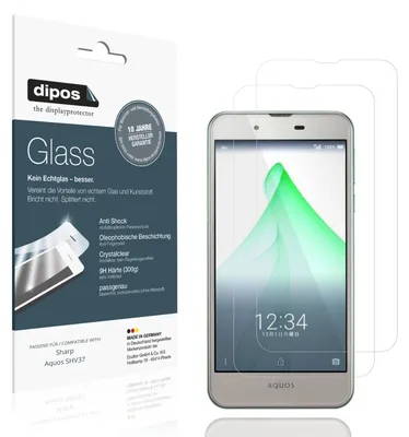 Produktbild von 2x Schutzfolie für Sharp Aquos SHV37 - Anti-Shock 9H Folie dipos Glass Kunststoffglas