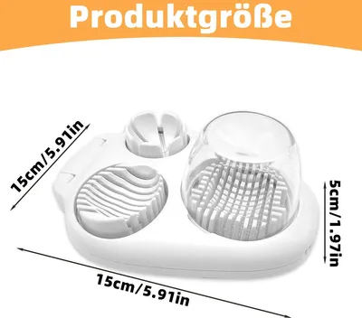 Produktbild von Eierschneider für hartgekochte Eier, Eierschneider 3-in-1 Edelstahl Eierzerkleinerer Eier Trauben-Erdbeerschneider