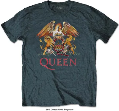 Produktbild von Queen Classic Crest Heather Blue L T-Shirt