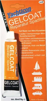 Produktbild von Yachticon Gelcoat Reparatur Spachtel Weiß 70 g, Spachtelmasse für die Außenhaut von Booten