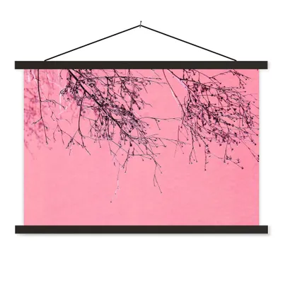 Produktbild von MuchoWow® Textilposter Blumen - Zweige - Sommer 90x60 cm mit schwarzem Rahmen - Aufhängungssatz