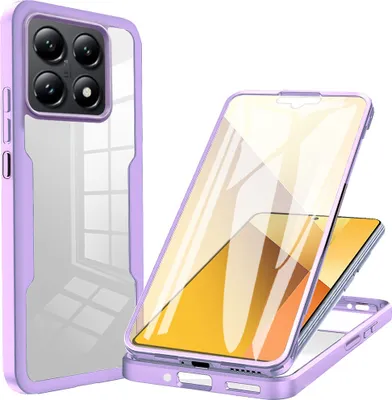 Produktbild von Schutzhülle für Xiaomi 14T, Eingebautem Displayschutz 360 Grad Komplettschutz Handyhülle Lila