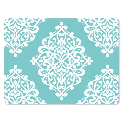 Produktbild von MuchoWow® Mauspad Mousepad Blumen - Weiß - Blau - Vintage - Muster 23x19 cm - Mousepads - Maus Mat - Pad - Mausunterlage - Schreibtischunterlage - Mauspad