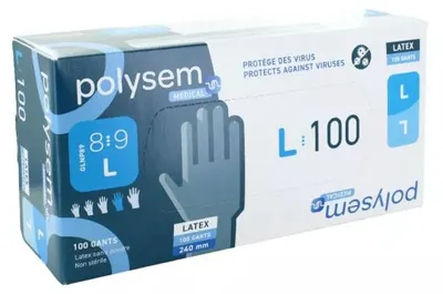 Productafbeelding van Polysem Latex Handschoenen Maat L (100 stuks)