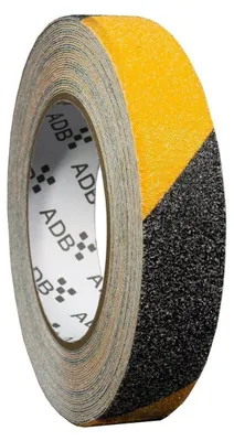 Produktbild von Antirutschband gelb/schwarz:2,5cmx10m,Stärke=0,6mm,PVC