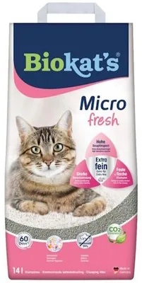 Productafbeelding van Biokat's Micro Fresh kattenbakvulling - fijnkorrelig klontvormend strooisel met frisse geur, 14 L