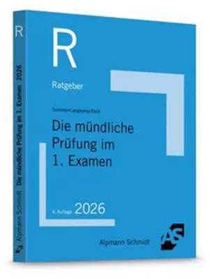 Produktbild von Die mündliche Prüfung im 1. Examen