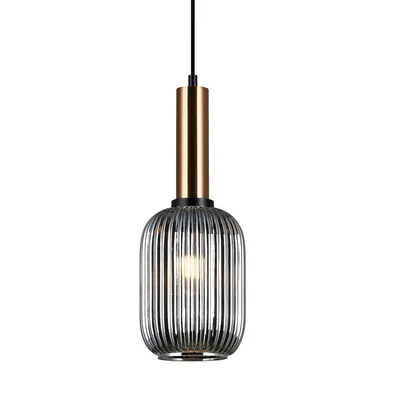 Image de Suspension Antiola noir-laiton 1xE27x40W verre, dimensions : 113x15x15 cm, IP20, Italux