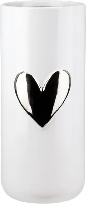 Produktbild von Gilde Vase, "Modern Heart", Herzmotiv, Keramik, weiß, VE 3, H. 22 cm, D. 10 cm 58817