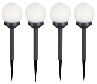 Produktbild von 4x LED Solarkugel Stecklampen, weiß, H 39 cm