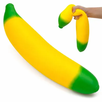 Produktbild von Anti Stress Banane 45 cm, großes Squishy Spielzeug aus TPR, langsame Rückformung, Knautschspielzeug für Erwachsene, Kinder und Büro