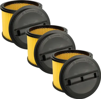 Produktbild von vhbw 3x Faltenfilter Ersatz für Einhell 2342175, 23.511.13, 2342167, 23.424.25, 23.421.75, 23.421.67 für Staubsauger - Patronenfilter Gelb Schwarz