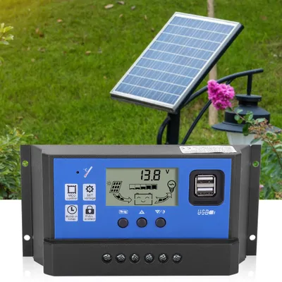 Produktbild von Intelligenter Solarpanel-Batterieregler-Laderegler mit LCD-Display und zwei USB-Anschlüssen 12/24VRBL-50A