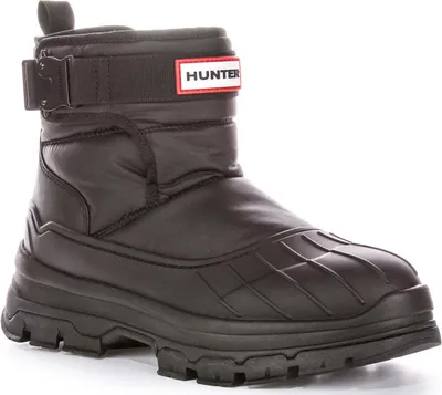 Produktbild von Hunter W Short Buckle Intrepid Short Buckle Snow Boo Damen Gummistiefel mit kurzen Schnallen in Schwarz – 3 UK - 36 EU - 5 US / Black