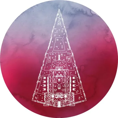 Image de Disney papier peint rond autocollant Star Wars Star Destroyer rose - 612028 - Ø 128 cm