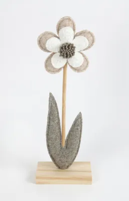 Produktbild von TrendLine Aufsteller Holz Blume 25 x 5 x 9 cm grau-weiß