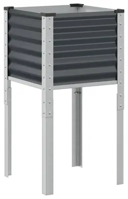 Image de Jardinière de jardin vidaXL, anthracite, 45 x 45 x 88 cm, acier