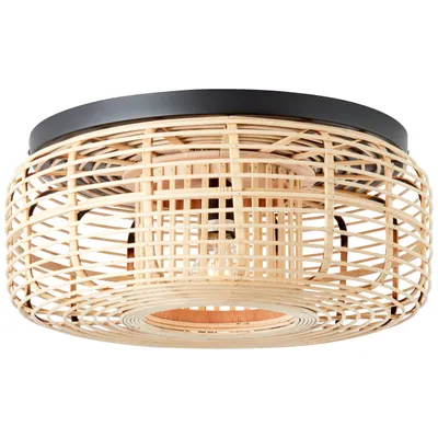 Produktbild von Deckenlampe, 20 cm Höhe, Ø 45 cm, E27, max. 40 W, Metall/Bambus
