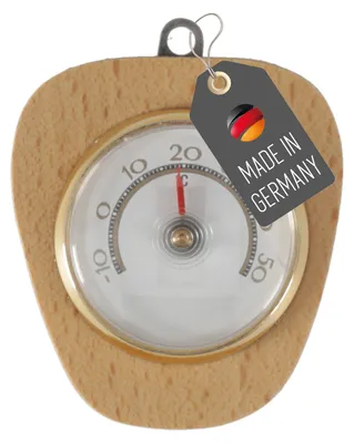 Produktbild von Holz Innen Zimmer Thermometer Temperaturanzeige -10 bis 50°C Analog Nussholz Bimetall mit Metallöse zum Aufhängen Zimmerthermometer Innenthermometer