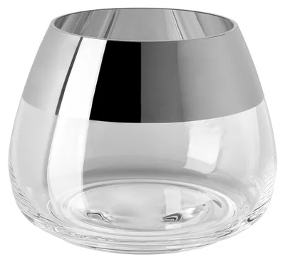 Produktbild von BELLA Teelichthalter - H.11,6cm x D.15cm - Glas - silber/transparent