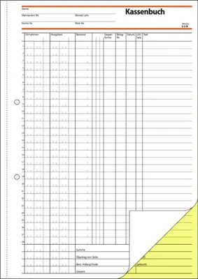 Produktbild von SIGEL SD056 EDV-Kassenbuch, 1. und 2. Blatt bedruckt, A4, selbstdurchschreibend, 2 x 40 Blatt