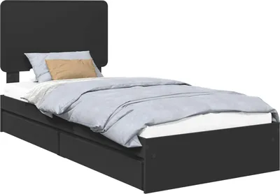 Obrázok produktu pre vidaXL Úložná posteľ čierna 100 x 200 cm materiál na báze dreva