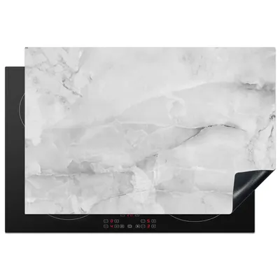 Obrázek produktu pro KitchenYeah® Kryt varné desky mramor - kámen - bílá - šedá - mramorový vzhled, 76x51cm, dekorace do kuchyně, kryt varné desky, kryt varné desky, keramický kryt varné desky
