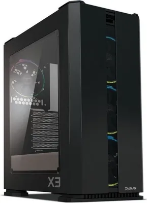 Zdjęcie produktu dla Zalman X3 BLACK, Midi Tower, PC, Czarny, ATX, micro ATX, Mini-ITX, Stal, Niebieski, Zielony, Czerwony