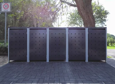 Produktbild von 5 Mülltonnenboxen Modell No.2 Anthrazitgrau für 240 Liter Mülltonnen