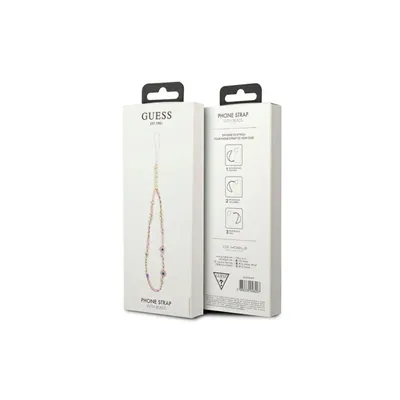 Zdjęcie produktu dla Guess Zawieszka Gustshpp Phone Strap Rózowy/Pink Beads Shell