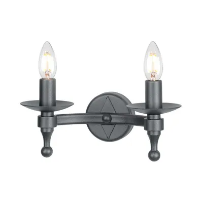 Produktbild von Elstead Warwick Wandleuchte E14 2-fach Graphit Schwarz,  UK