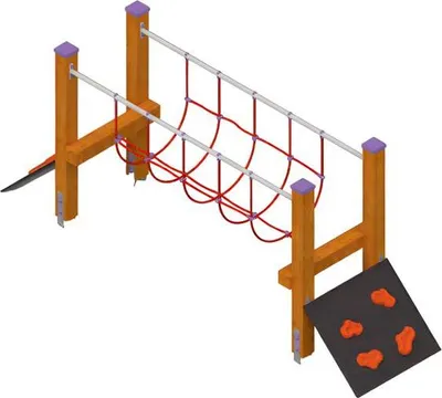 Productafbeelding van Spielplatz Spielbereich Balancierbrücke Schwebebalken Aktivplatz Wippbrücke