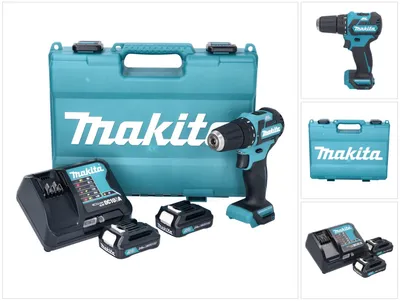 Image de Makita DF 332 DSAE Perceuse-visseuse sans fil 12 V 35 Nm Brushless + 2x batterie 10,8 V 2,0 Ah + chargeur + coffret