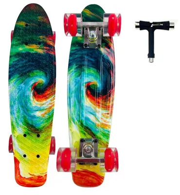 Immagine prodotto di Mini skateboard cruiser da 22 pollici con ruote luminose a LED, adatto a bambini e adulti