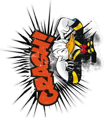 Produktbild von Disney Wandtattoo Donald duck Orange, Gelb und Schwarz-Weiß - 612440 - 127 x 160 cm