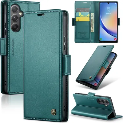Immagine prodotto di Custodia Galaxy A34, Custodia in pelle con funzione di supporto per Samsung Galaxy A34 Verde