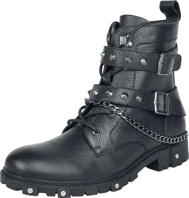 Produktbild von Gothicana by EMP Herren schwarze Boots mit Nieten und Schnallen EU42